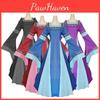 Uk Halloween Womens Long Dress Long Trumpet Sleeves Medieval Cosplay Costume