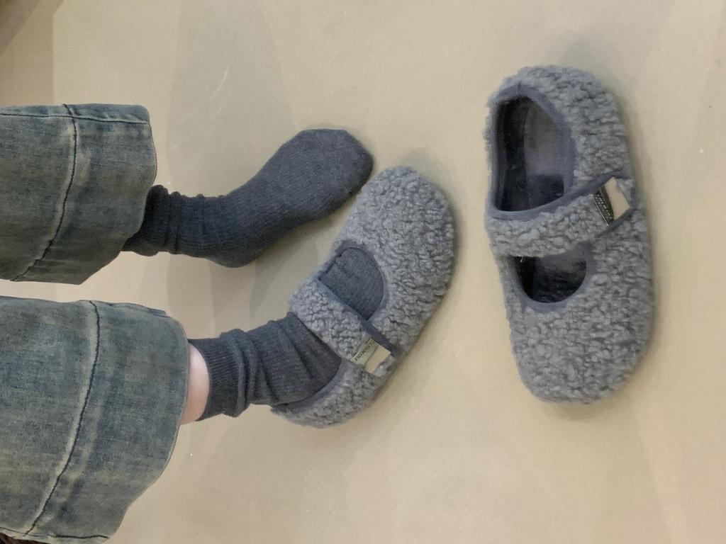 Mao Mao shoes wear Doudou shoes outside, winter small fragrant wind gentle and cute fairy wind velvet Mary Jane shoes