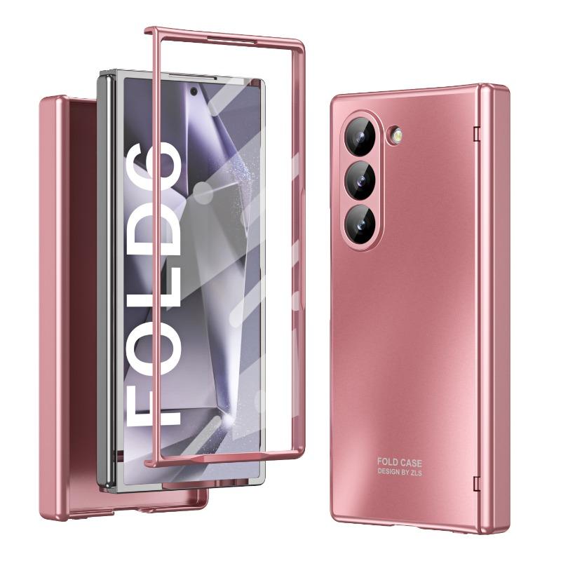 Custodia rigida galvanizzata per telefono per Samsung Galaxy Z Fold 6 5 4 3 Fold6 Fold5 Fold4 Fold3 Protezione cerniera Copertura antiurto
