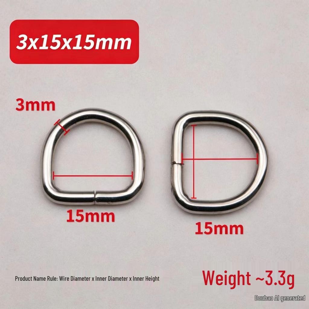 Metal D-Ring Buckle for Pet Webbing and Accessories