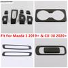 Pillar A Air Vent / Window Lift / Water Cup / Glove Box Cover Trim For Mazda CX-30 CX30  - 2025 Stainless Steel Accessories