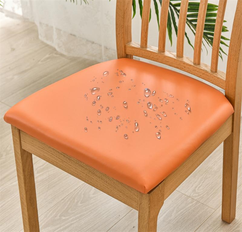 Waterproof Chair Cushion Cover For Kitchen Dining Room Leather Seat Cover Dining Room Chair Seat Cushion Cover Solid Color