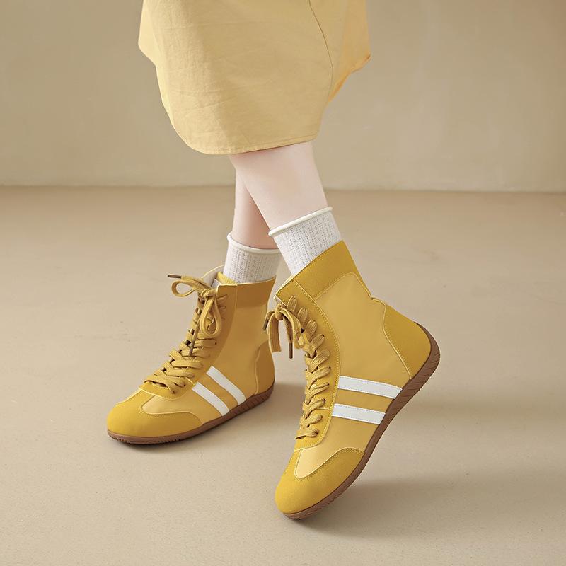 Retro Damen Innen erhöhende Weichsohlen-Freizeitschuhe modisch vielseitig lässige High-Top coole Stiefel