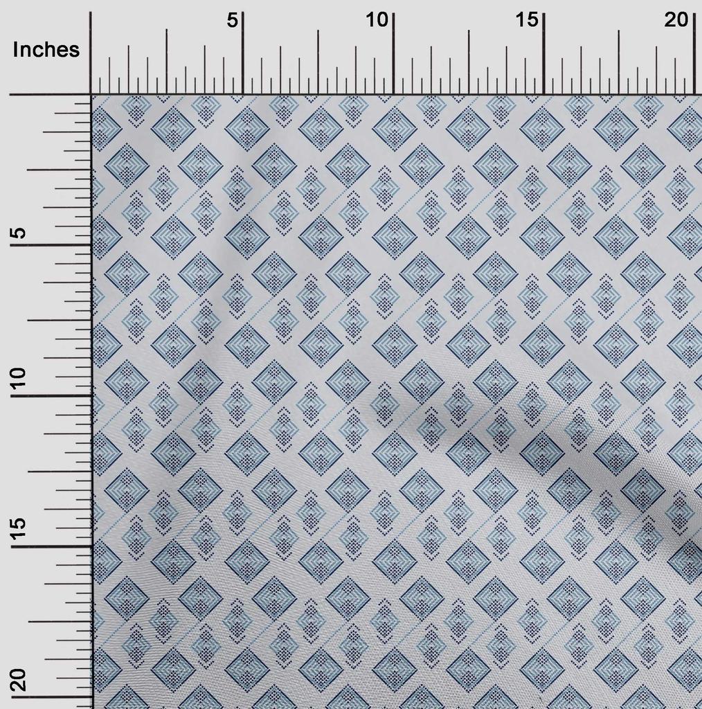 oneOone Bavlněná Flex Fabric Diamond Geometric Print Fabric By The Yard 40 Inch