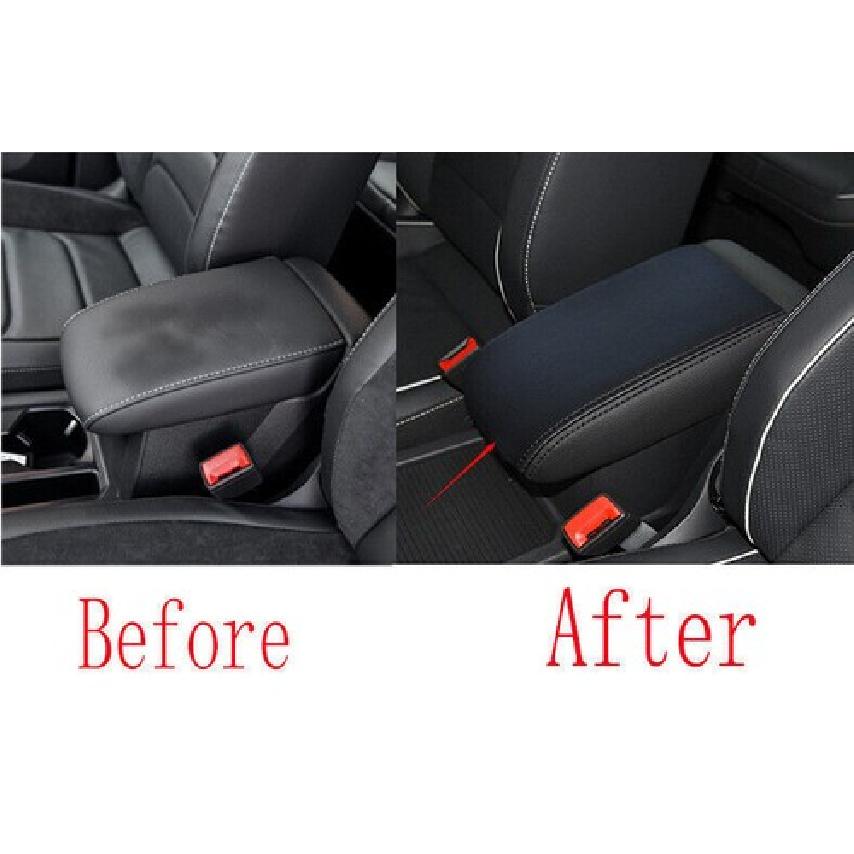 Car Middle Console Armrest Box Cover Leather Black Fit For VW Tiguan 2017~2021