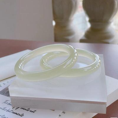 Translucent Afghan Jade Round Bracelet for Girls