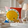 Food Illustration Cushion Cover Anti-dustmite Pillowcase Invisible Zipper Silky Short Plush Sofa Cushion Cover