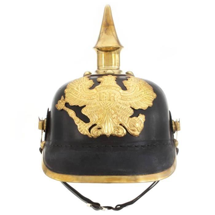 VidaXL Casque prussien allemand antique pour GN Noir Acier
