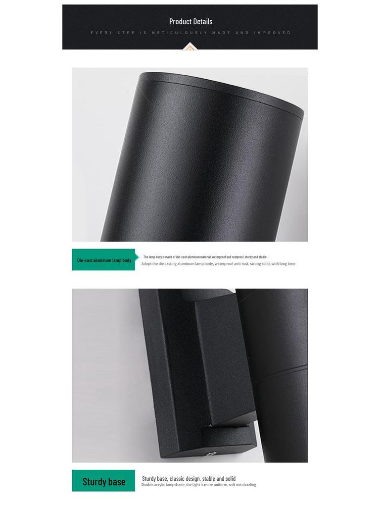 LED Outdoor Wall Light: Waterproof Cylindrical Dual/Single Head for Courtyard Exterior Lighting Fixtures