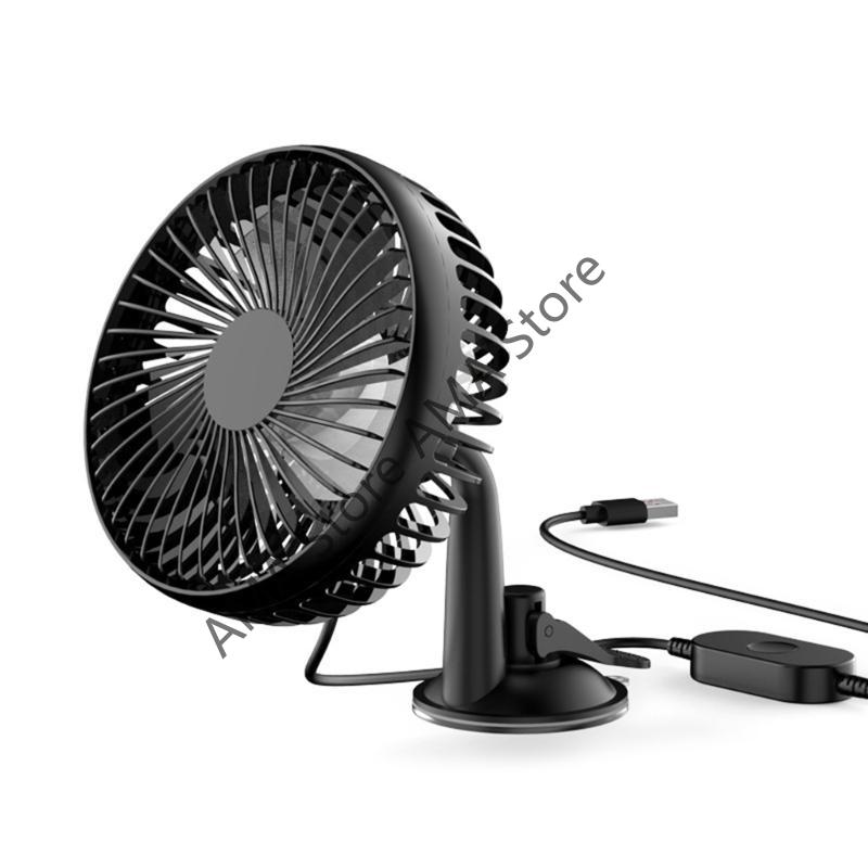 X7JF USB Car Fan Windshield Desk Fan 360 Rotating 3 Wind Speed Adjustable Car Cooler