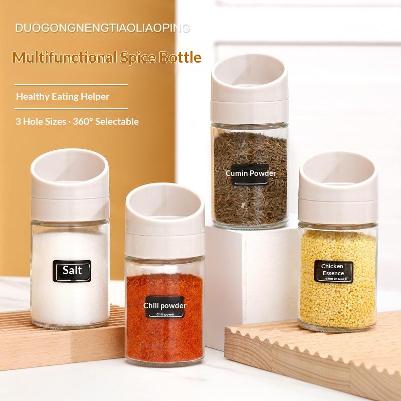 1/4 Stück Küchen-Salzflasche Kunststoff Versiegelt Feuchtigkeitsdicht Gewürzdose Outdoor Mehrzweck-Gewürzdose Drehbarer Deckel