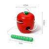 Children's Educational Early Education Beaded Insects Eat Fruit Apples Pear Insects Eat Watermelon Children Threading Wooden Toys