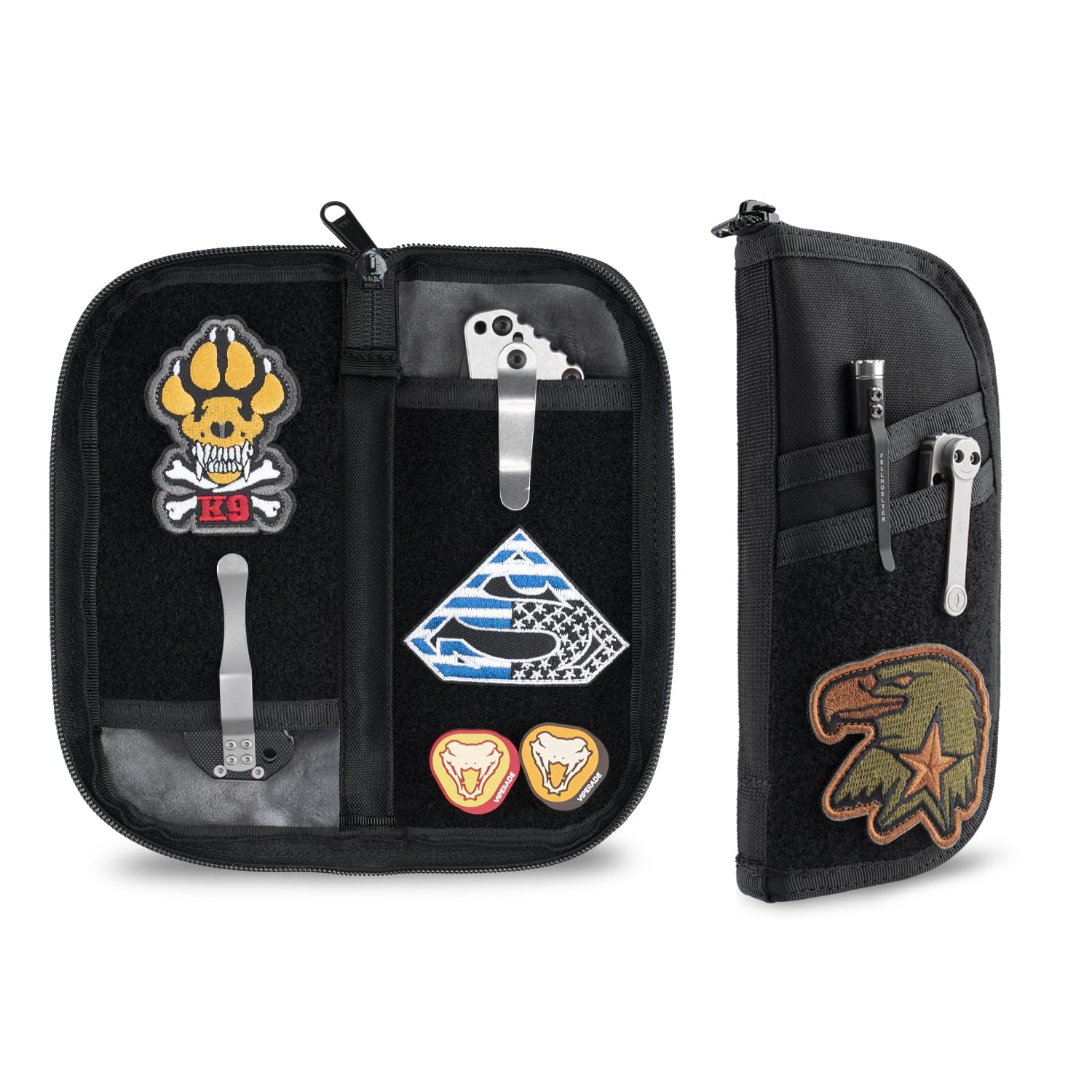 

VIPERADE VE19 EDC Pouch with Velcro EDC Pocket Organizer for Storage for EDC Gear Closure, Men, (Black) чорний