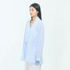 LEESLE Breeze Jeogori — Korean Modern Hanbok Shirt Jacket | Lightweight Sheer Summer Blouse | Sky Blue / White / Grey