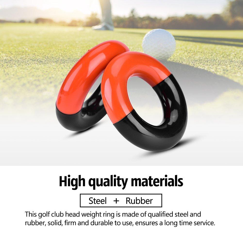 Walfront Golf Weight Rings, 3 Steel Weights, 1 Rubber Weight Ring, for Swing Practice, Stretching, and Warming Up, Driver and Club Swing Training Aid