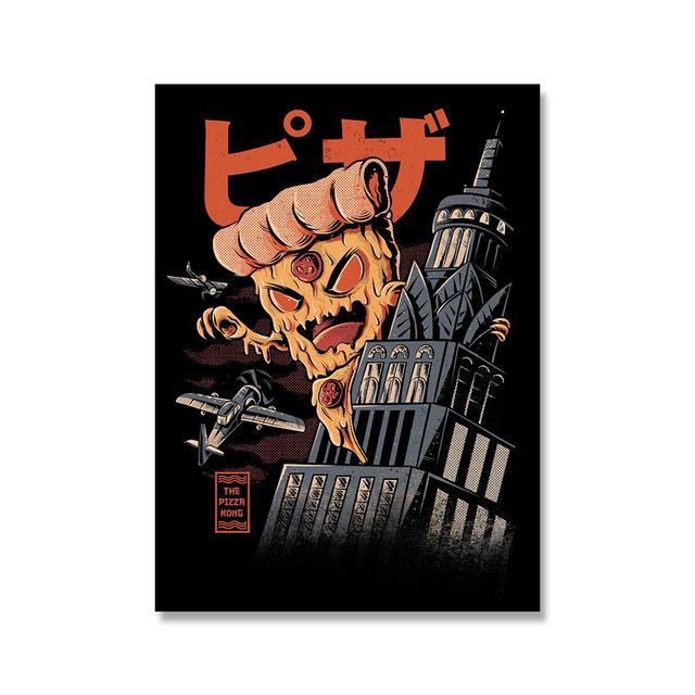 Japanese Food Monster Abstract Canvas Painting Wall Art Pictures Poster and Print for Living Kitchen Restaurant Home Decoration No Frame