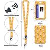 Ausweishalter mit Blumen-Katzen-Print Süßes Lanyard-Set für Damen Krankenschwester Lehrer Einziehbare Rolle Kartenclip Halter Tasche