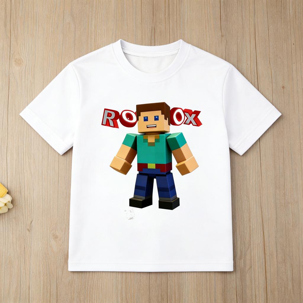 Roblox Cartoon Print Kids TShirt Boys Girls Comfortable Short Sleeve Top Fashion Game Fans Tee for Summer Daily  Kids Birthday