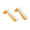 Simple Long Drop Titanium Steel Earrings Versatile Gold Bead Stud Earring Jewelry