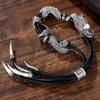 Pulsera de Dragón del Zodíaco de Plata de Ley Personalizada para Hombre Hecha a Mano - Joyería Vintage de Moda