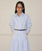 Salon De Yon Flare Long Shirt Dress_ Blue Stripe