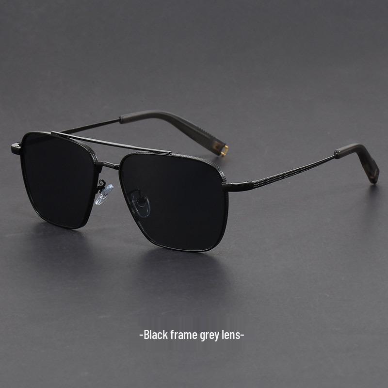 Retro Large Frame Double Bridge Sunglasses for Women with Myopia