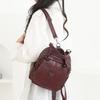 Multifunctional Shoulder Bag Women's Soft Leather Backpack Solid Color Shoulder Bag