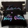 3Pcs Crown Letter Duvet Cover Set (1 Duvet Cover + 2 Pillowcase Without Pillow Insert), Soft And Breathable