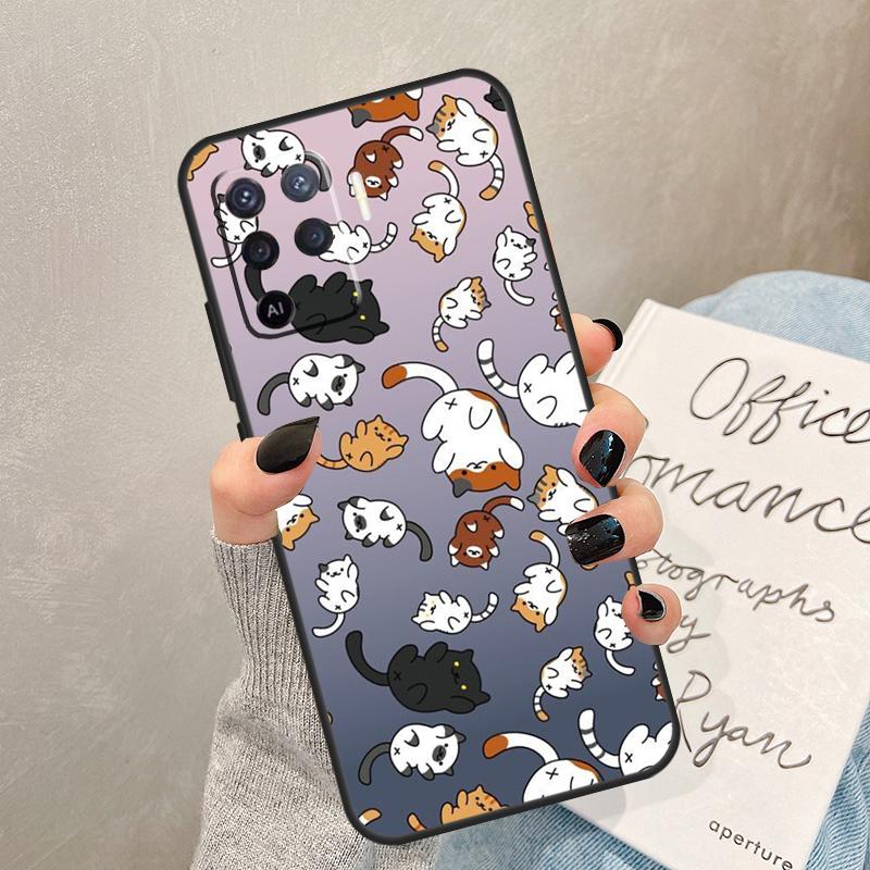 

Милый Мультяшный Чехол-Кошка Для Oppo A54 A74 A94 A17 A57 A77 A76 A16 A96 A18 A60 A80 A40 A38 A58 A78 A98 A15 A5 Pro OPPO A79 5G