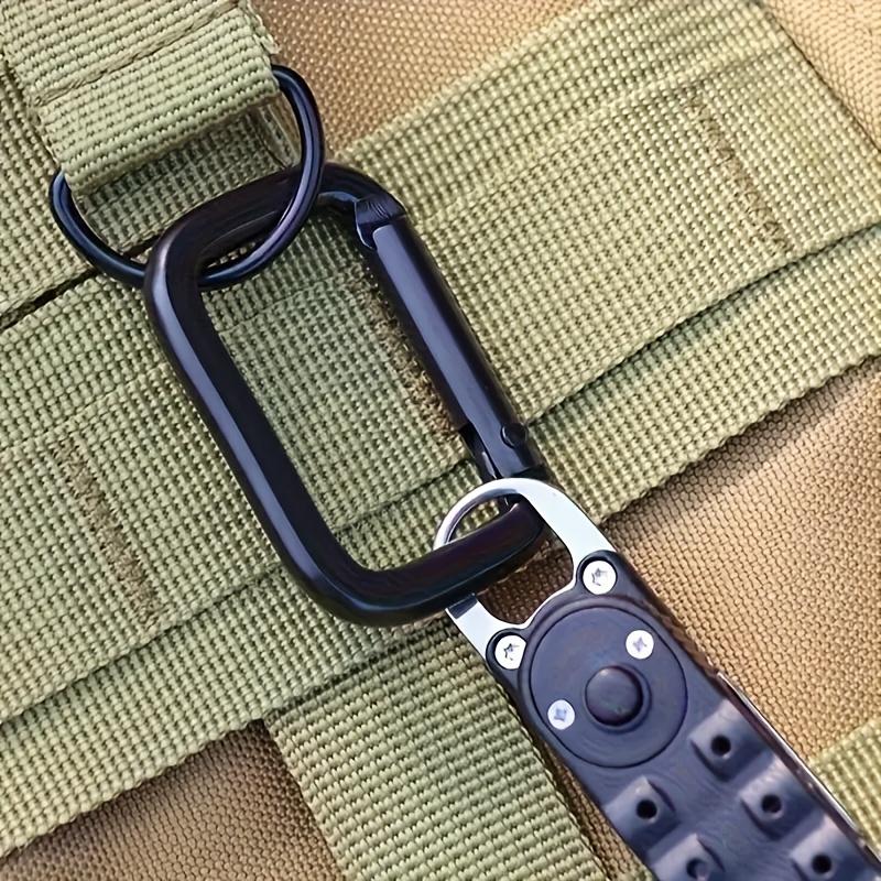 1pc Square Rings with Outdoor Spring Multifunctional, Spring Hooks, Clips, Keychains, Outdoor Backpack Pendants, And Camping Tools