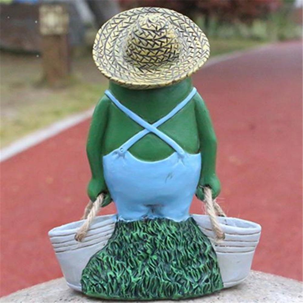 Froskestatue Levende Utseende Værbestandig Utsøkt utførelse Frog Yard Kunstharpiksskulptur for plenpynt