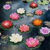 1/5/12 Stück Lotus Kunstblume Schwimmende Künstliche Lotus Pflanze Lebensechte Seerose Mikro-Landschaft für Teich Gartendekorationen