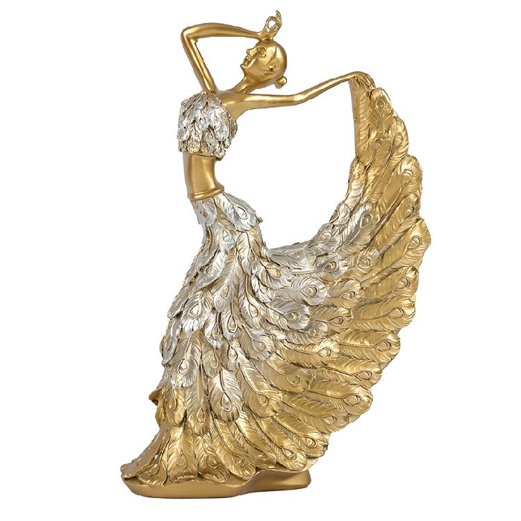 Kreatywna Figurka Tancerki Baletowej o Motywie Pawia Piękne Dekoracje do Salonu Design Dla Eleganckiego Wnętrza