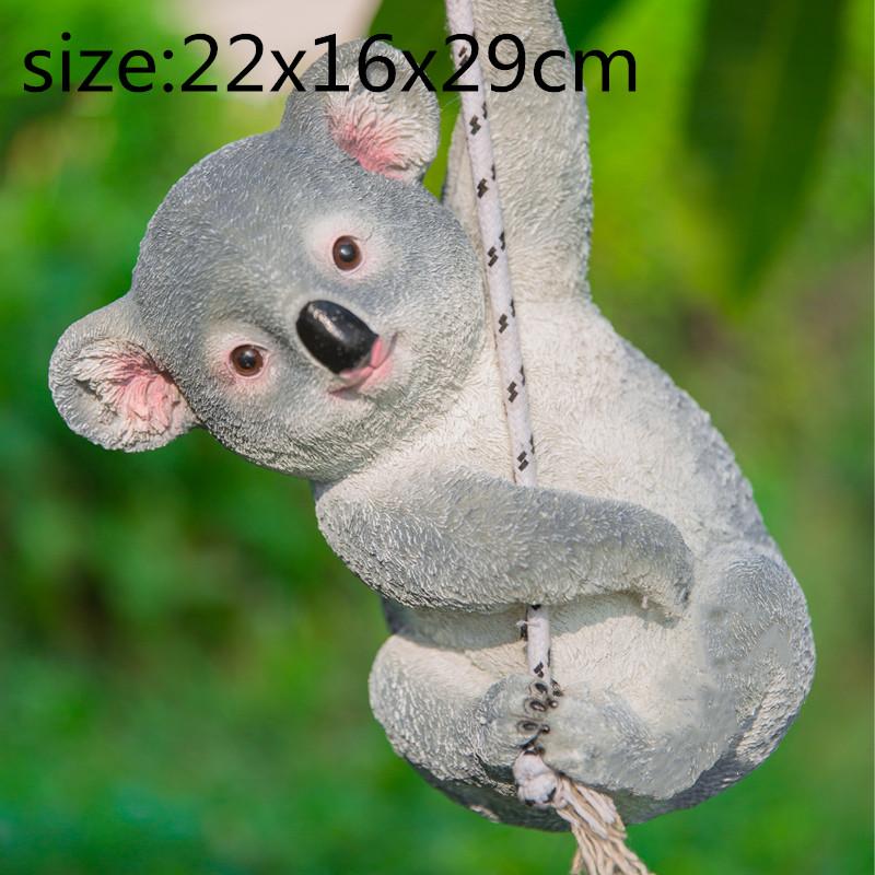 Creative Simulation animal outdoor patio garden Cartoon Koala panda Swinging suspension Animal sculpture Crafts decorations