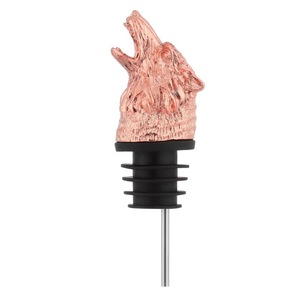 Zinc Alloy Bar Accessories Wolf Head Wine Mouth Wine Pourer Bottle Stoppers Bartender Tool