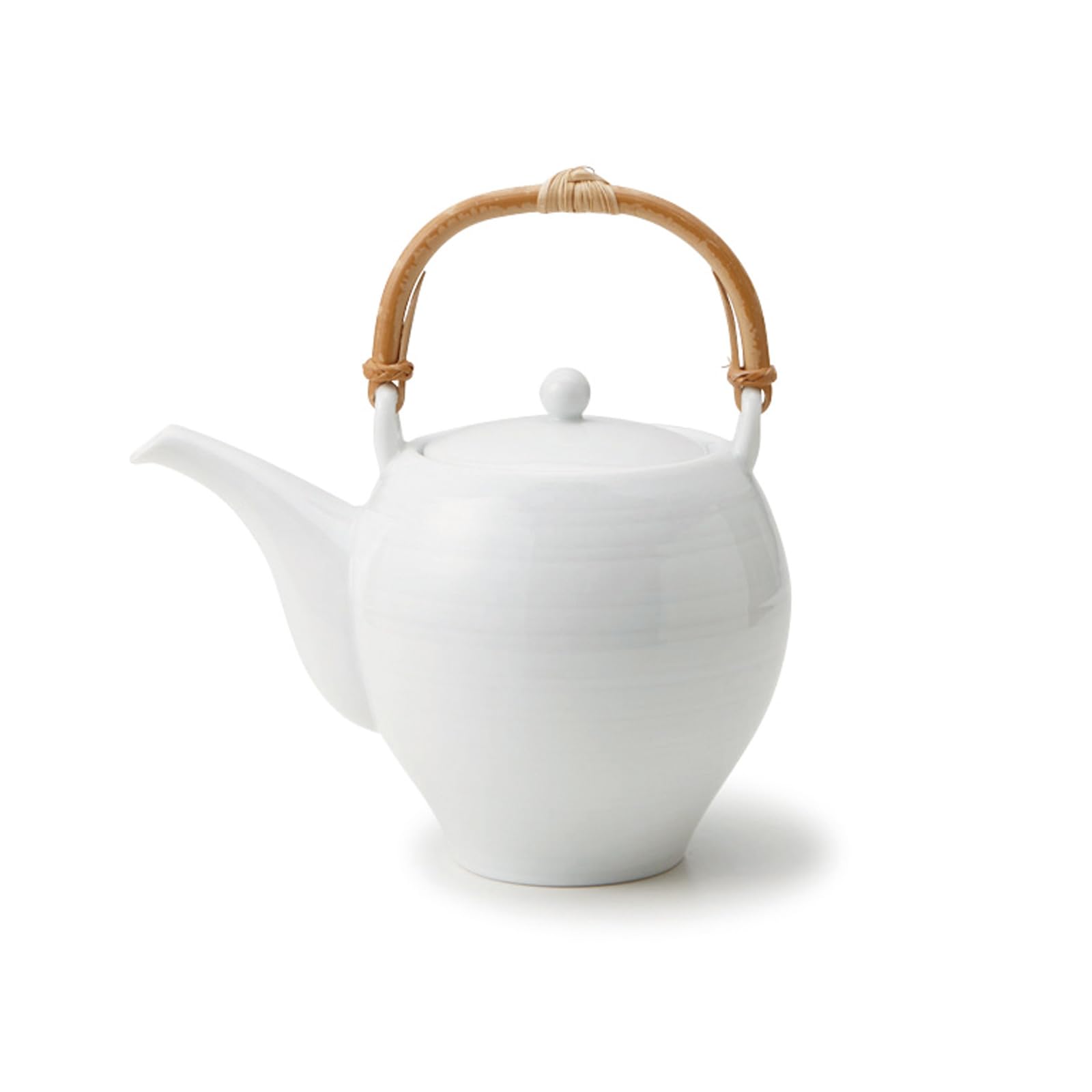 

Mino ware earthenware teapot with a hole and stainless steel tea capacity approximately microwave and dishwasher white made in product number Miyama