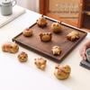 Zisha Zodiac Pig Tea Pet: Handmade Tea Tray Set with Cartoon Cute Fish Design