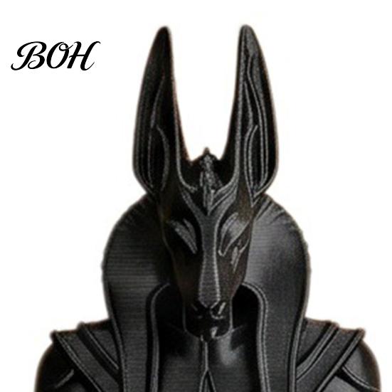 Desktop Anubis Sculpture Figurine, 3D Printed Egyptian God Statue Meditating with Heart Decor Hands, Mythical Desk for Home Office, Collectible