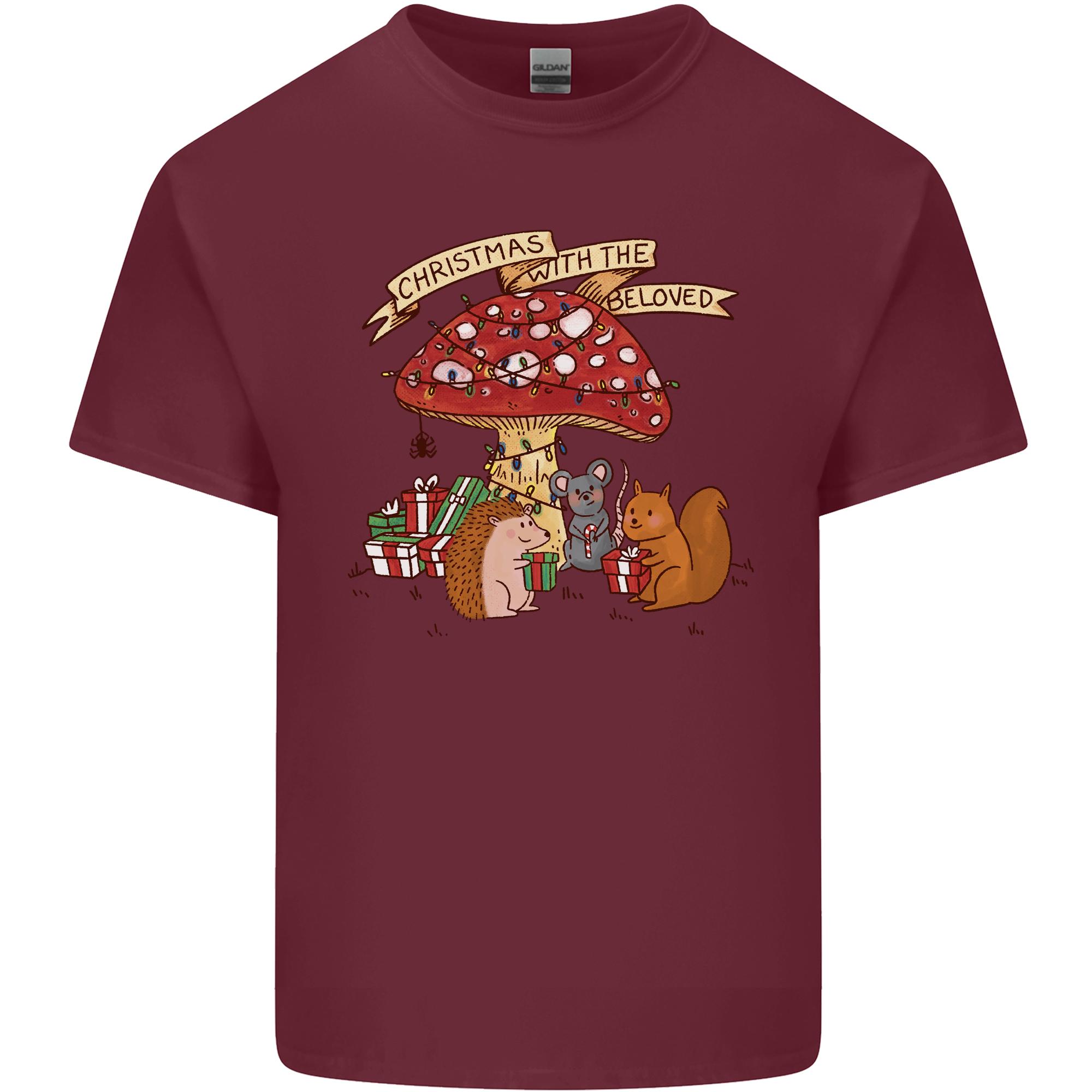 Christmas Hedgehog Toadstool Mouse Unisexs Light Cotton TShirt S