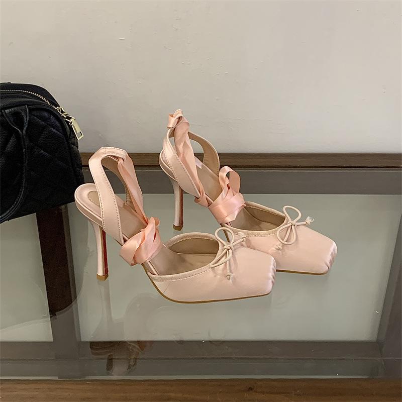 Women s Square Toe Bowknot Sandals - Perfect for Daily Wear 35