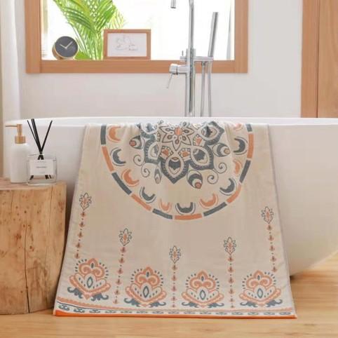 Multi-Layer Gauze Cotton Bath Towel Soft And Comfortable Beach Towel Ethnic Style Sun God Skin-Friendly Water Absorption
