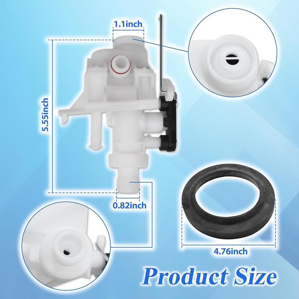 31705 RV Toilet Water Valve Kit, Compatible with Thetford Aqua-Magic V High and Low Models