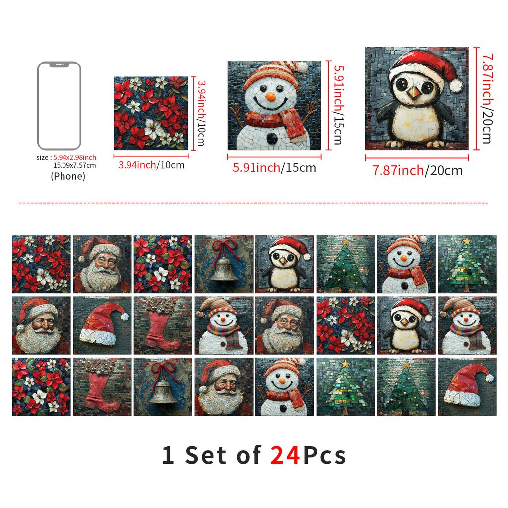 Christmas Tile Decoration Stickers Kitchen Oil-Proof Stickers Bathroom Bedroom Renovation Wall Stickers European Style Self-Adhesive Wall Paper