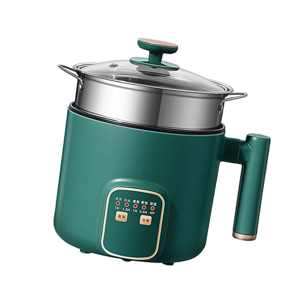 Electric Hot Pot 1.8L Mini Multifunction Electric Noodle Cooker with Handle for Home Dorm Office