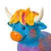 Highland Cow Figurine, Hand Painted Colorful Scottish Resin Statue, Cute Farm Animal Sculpture for Indoor Outdoor Home Garden Shelf Decor