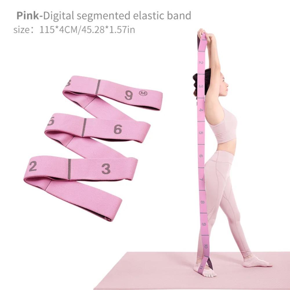 BEPAN Elastic Yoga Stretching Strap with Loops, Stretch Strap for Ballet, Leg, Body, Stretch Band for Yoga, Dance, Pilates, Gymnastics розовый