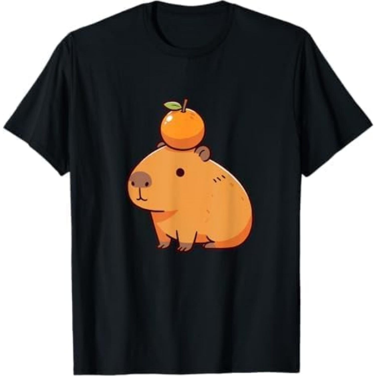 Капибара с апельсином на голове Капибара Футболка BAOANH Мужская Женская Майка Толстовка Худи Лонгслив XXXXXL разноцветный
