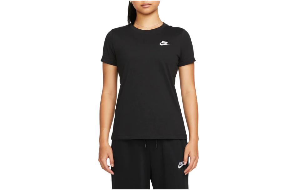 Nike T Shirts Women s Black Crew Neck Moderate Straight Fit DN2394-010 M