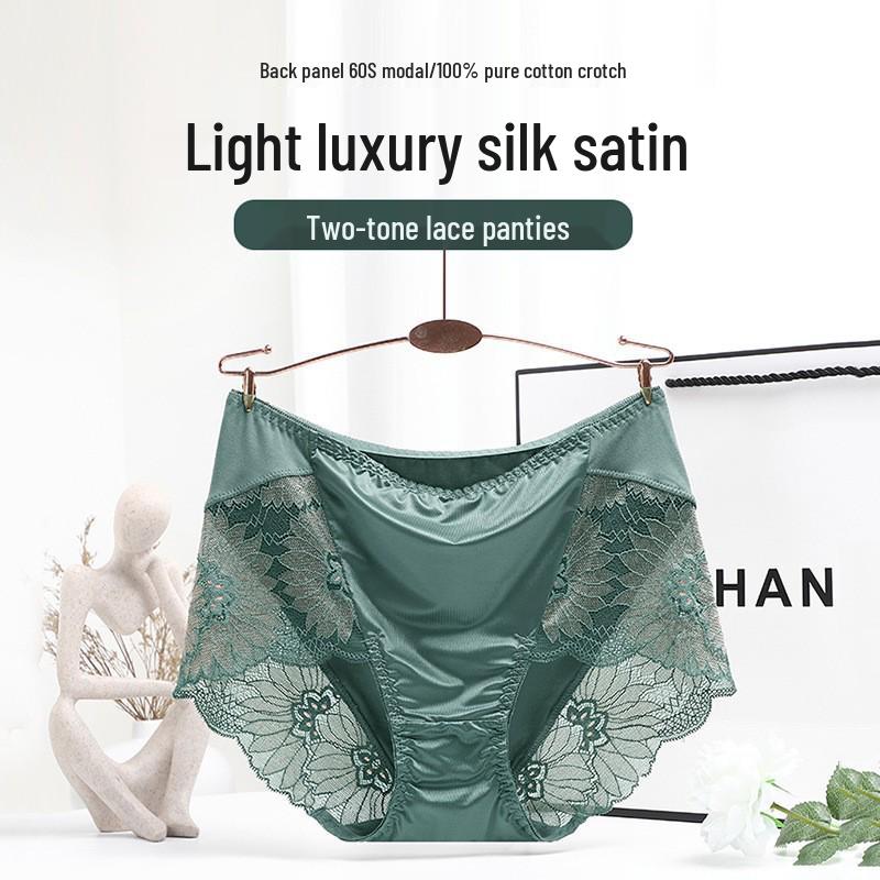 High-Quality Modal Women's Mid-Rise Lace Seamless Hip-Lifting Panties with Pure Cotton Crotch