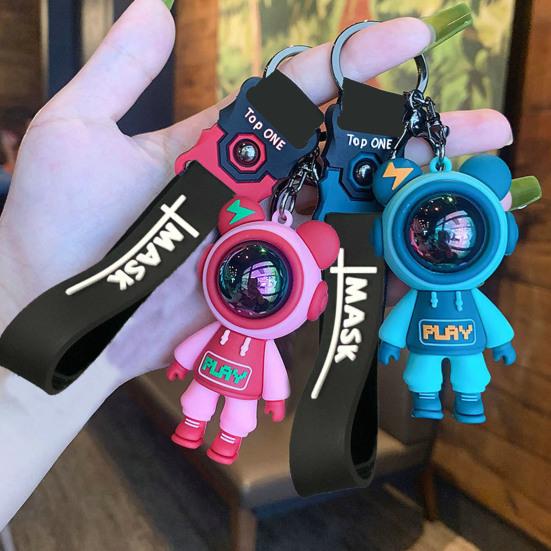 Key Chain Handmade DIY Tassels Anti-fall PVC Cute Colorful Bear Backpack Pendant Jewelry Accessories